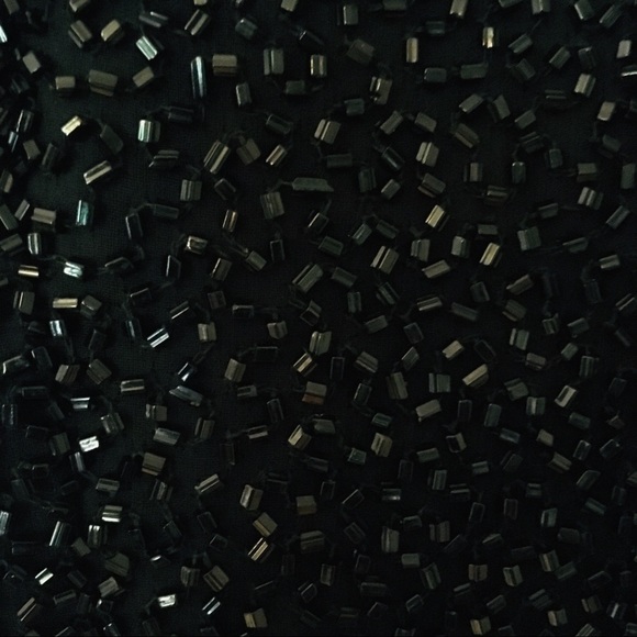 Black Silk Beaded 3/4 Sleeve Jacket - Picture 2 of 6